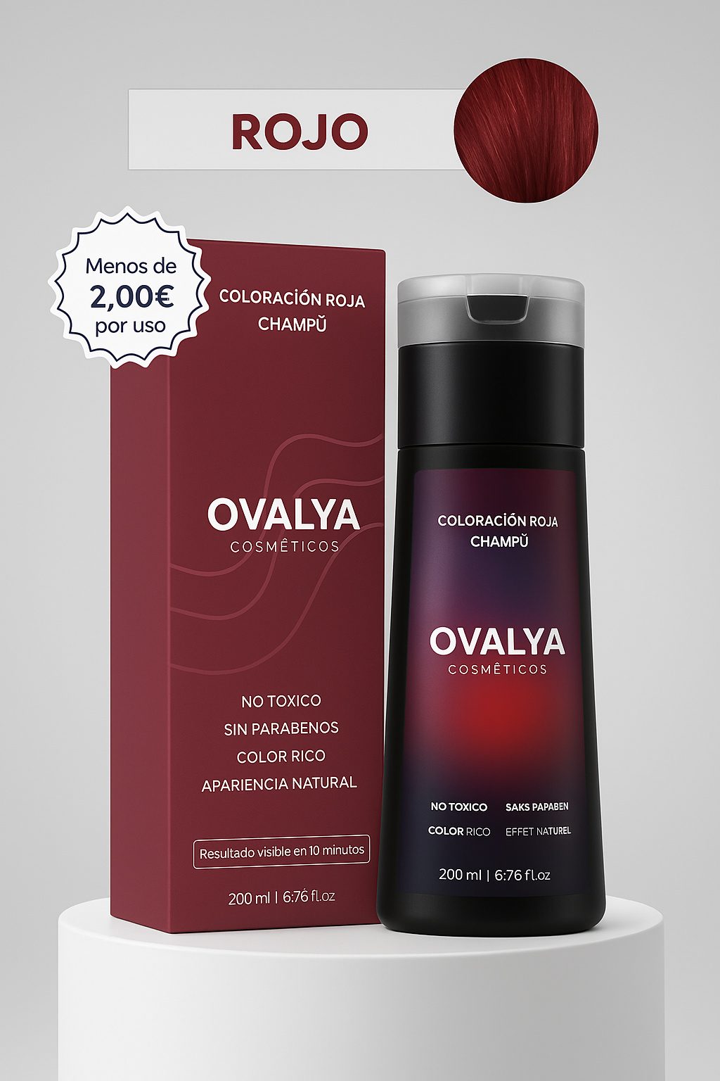 Champú colorante instantáneo