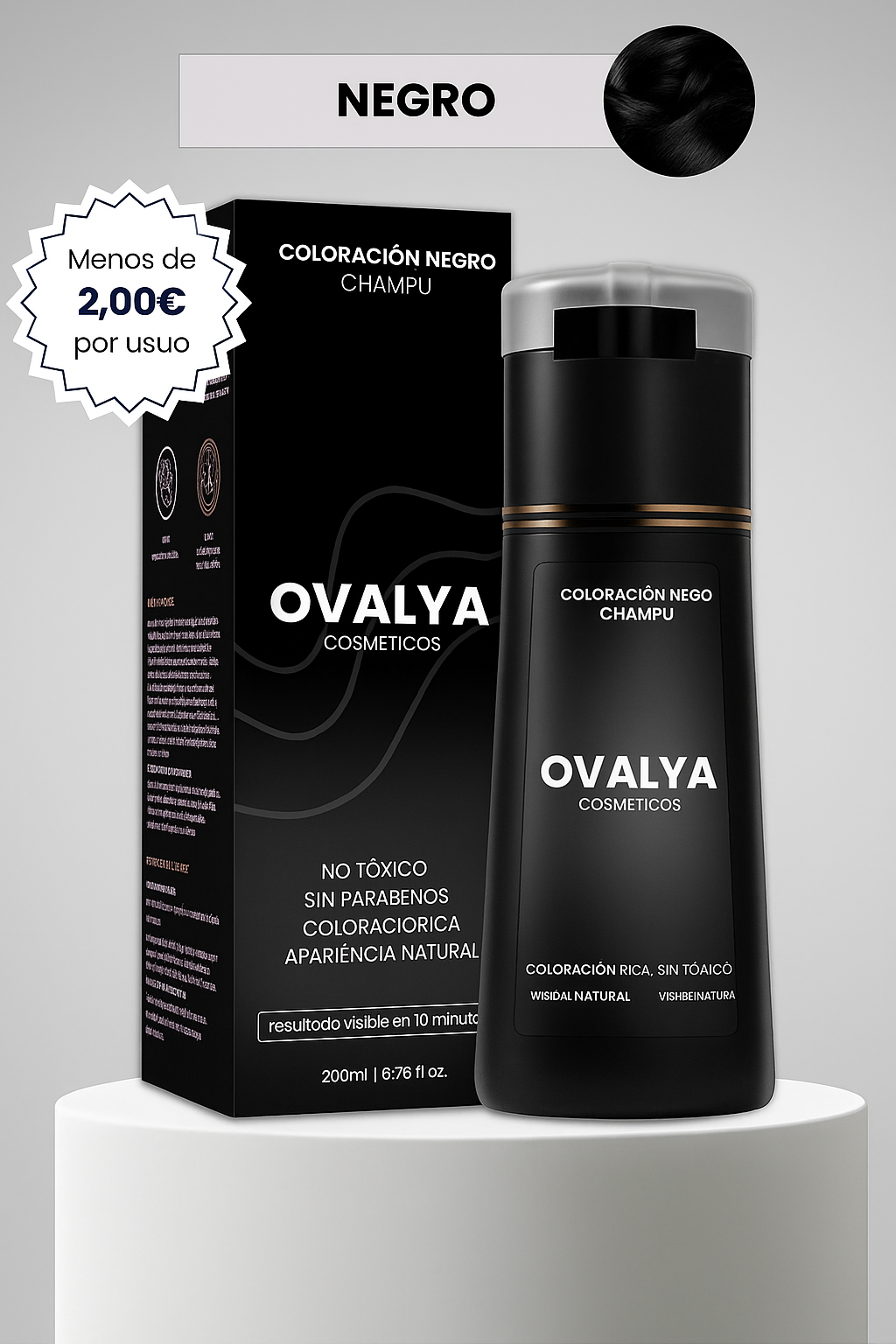 Champú colorante instantáneo