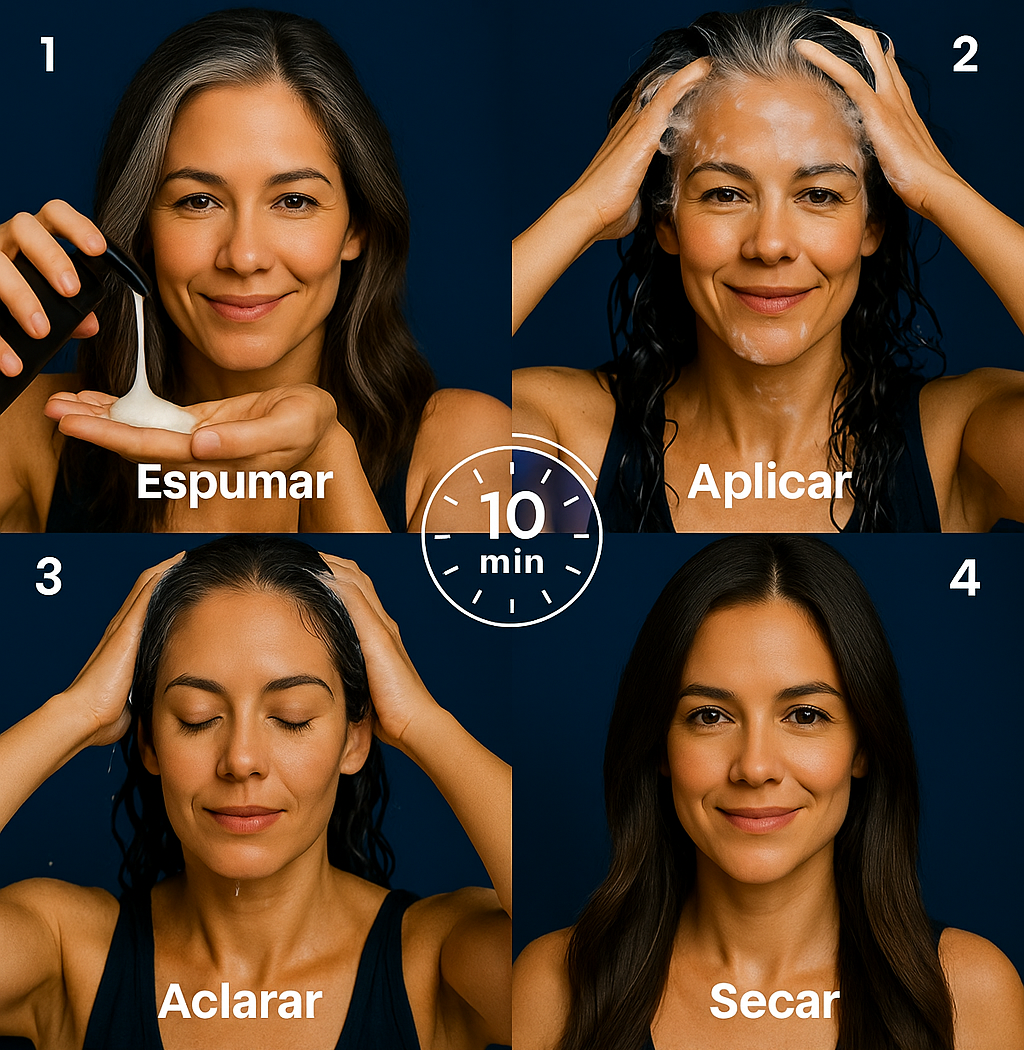 Champú colorante instantáneo